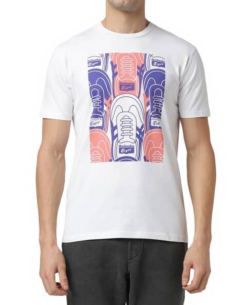 Buy Onitsuka Tiger Graphic Print Cotton Regular Fit T-Shirt Buy Onitsuka Tiger Graphic Print Cotton Regular Fit T-Shirt