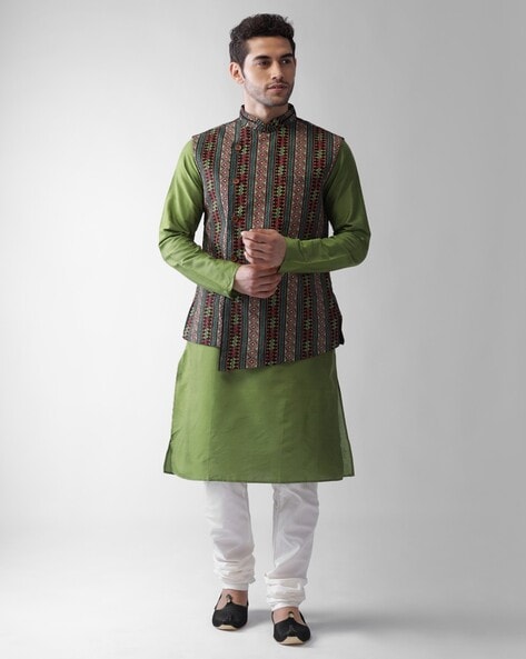 Buy Multicoloured 2 Piece Ethnic Suit for Men by KISAH Online Ajio