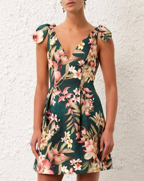 Buy Zimmermann Lexi Tie Linen A-Line Mini Dress | Green Color Women | AJIO LUXE Buy Zimmermann Lexi Tie Linen A-Line Mini Dress | Green Color Women | AJIO LUXE