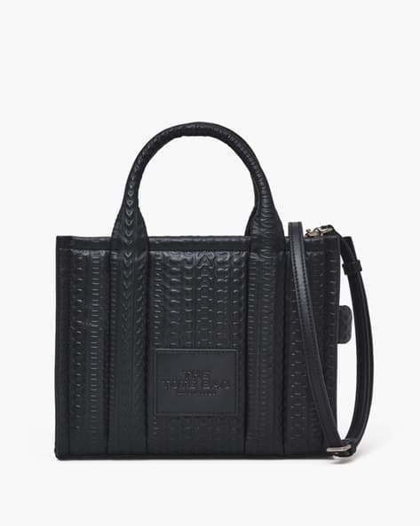 Buy MARC JACOBS The Monogram Debossed Small Tote Bag | Black Color 