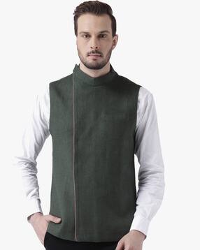 kisah Men Regular Fit Nehru jacket with Welt Pockets-picture-25