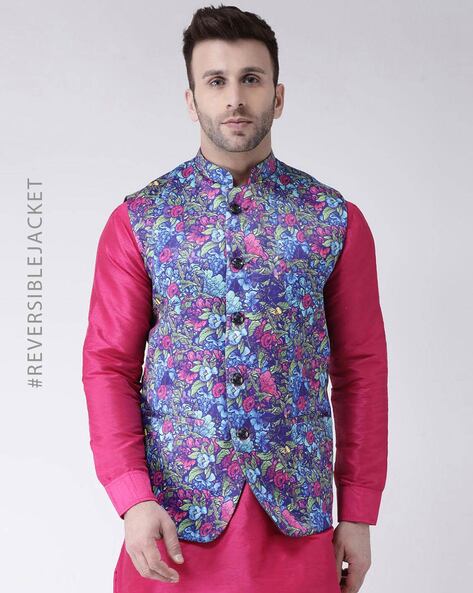 Nehru Reversible Jackets for Men - Grey - Knitmart