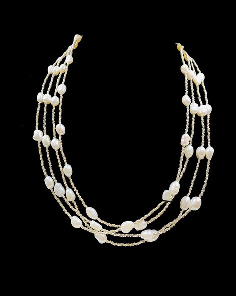 Champagne Multi-string Freshwater Pearl Necklace with 14K Gold Clasp –  OutOfAsia