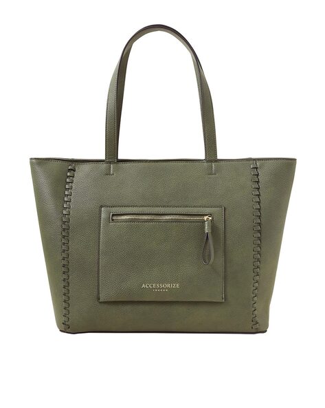 Buy KHAKI DOUBLE-HANDLE TOTE BAG for Women Online in India