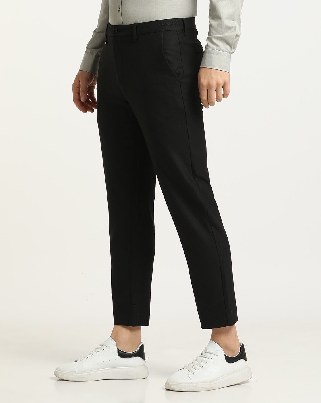 Mens Casual Solid Cropped Pants Drawstring Pocket Lace Up Hem Pant Loose  Trouser Legs Trousers Tracksuits Black Xxxl - Walmart.com