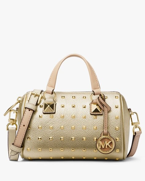 Buy Michael Kors Grayson Small Studded Metallic Leather Duffel