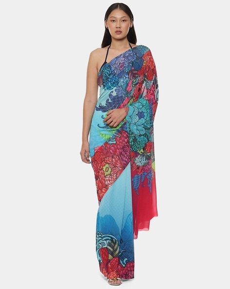 Satya Paul Haiku Printed Saree