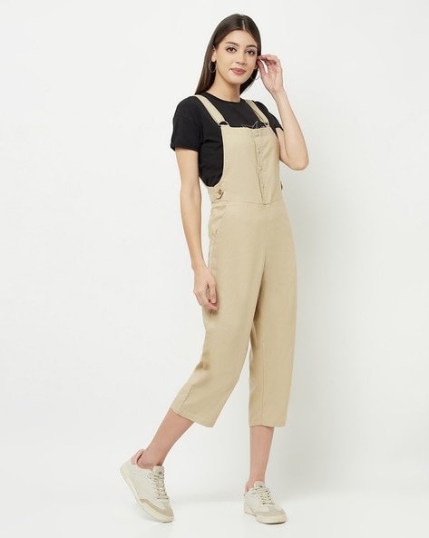 Beige dungarees sales womens