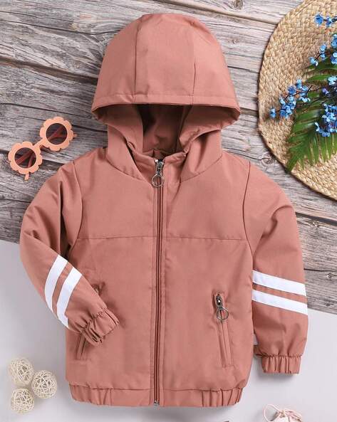 Cute Rainbow Print Girls Fleece Lined Hooded Jacket Casual - Temu