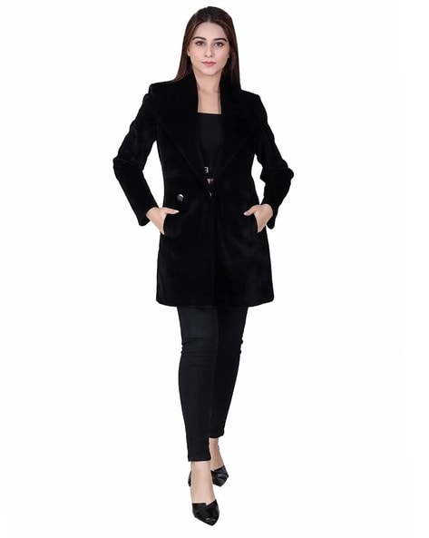 Buy VELVET BLACK Jackets & Coats for Women by comfy sparrow Online