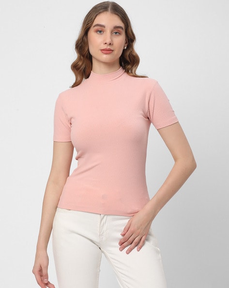 Baby pink high neck cheap top