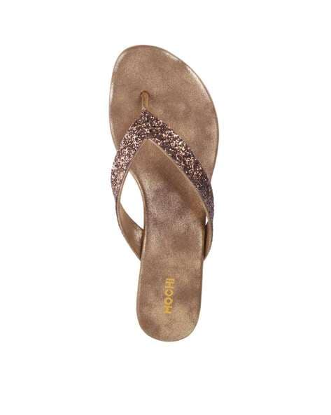 Buy Gold Flat Sandals for Women by Mochi Online