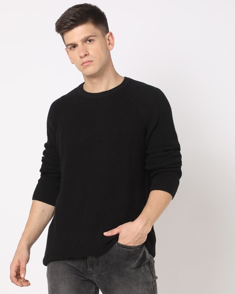 Men Regular Fit Crew-Neck Pullover