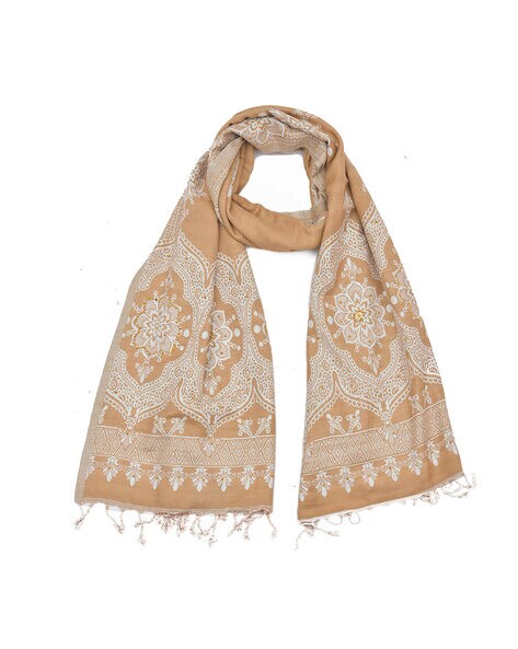 Women Embellished Stole with Tassels Price in India