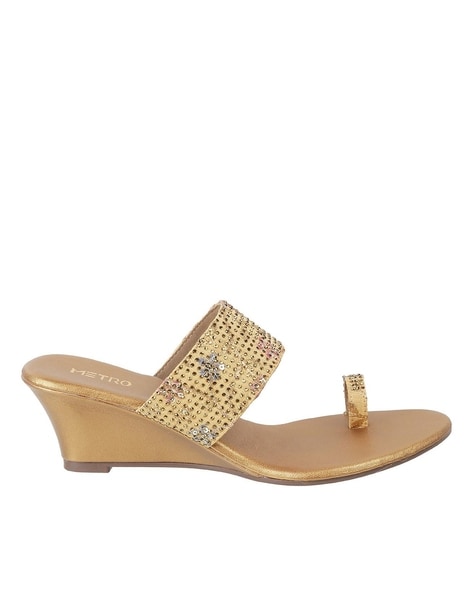 Gold wedges outlet low heel