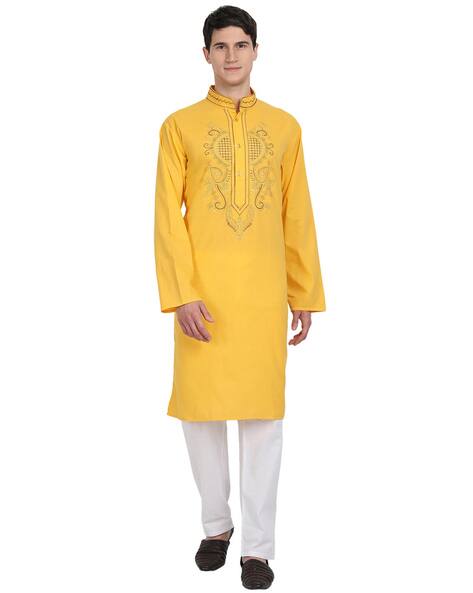 ENCIGER Embroidered Full Sleeve Kurta Pyjama Set
