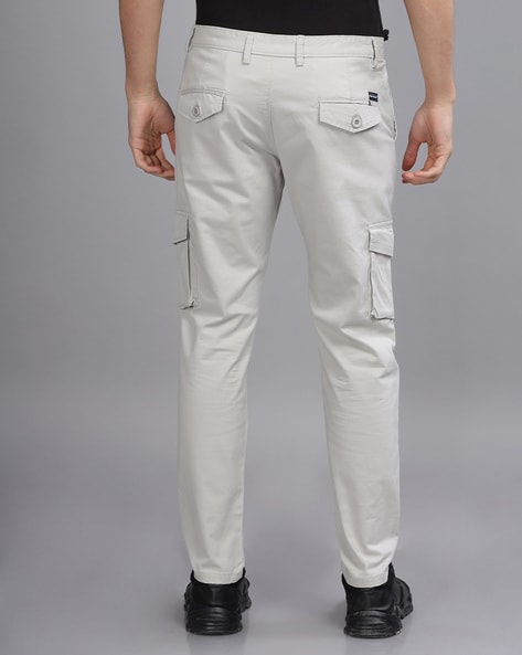 Silver fashion skinny cargo jeans