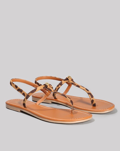 Brown Solid Flat Sandals - Selling Fast at Pantaloons.com