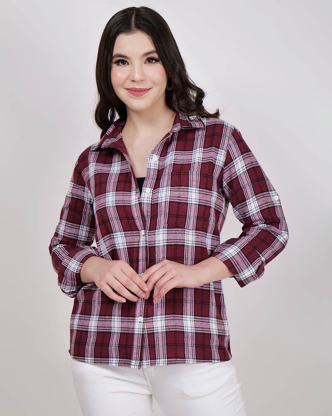 herlipto Checked Shirt Mini Dress S S】herlipto Checked Shirt Mini