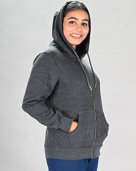 Oversized Scuba Hoodie - Gray melange - Ladies