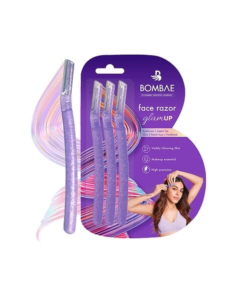 Bombae GlamUP Reusable & Painless Beauty Face Razor - Purple