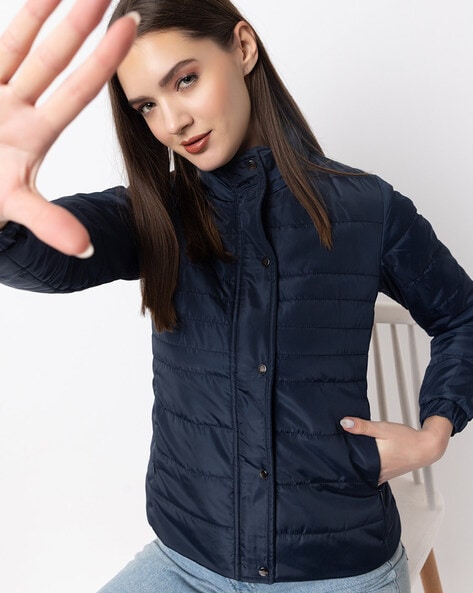 Womens quilted bomber on sale jacket