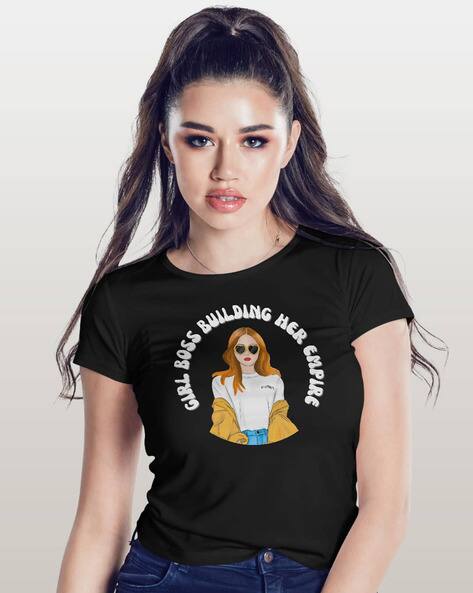 Women Graphic Print Regular Fit Crew-Neck T-Shirt