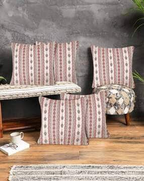 tesmare Set of 5 Floral Woven Square Cushion Covers 16" x 16"-picture-40