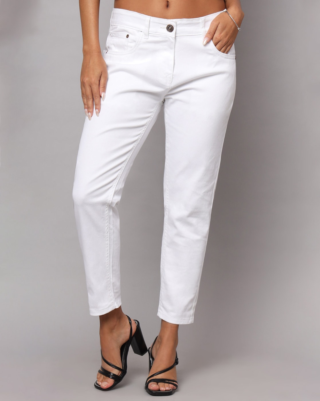 Womens White Straight Leg Jeans | NA-KD