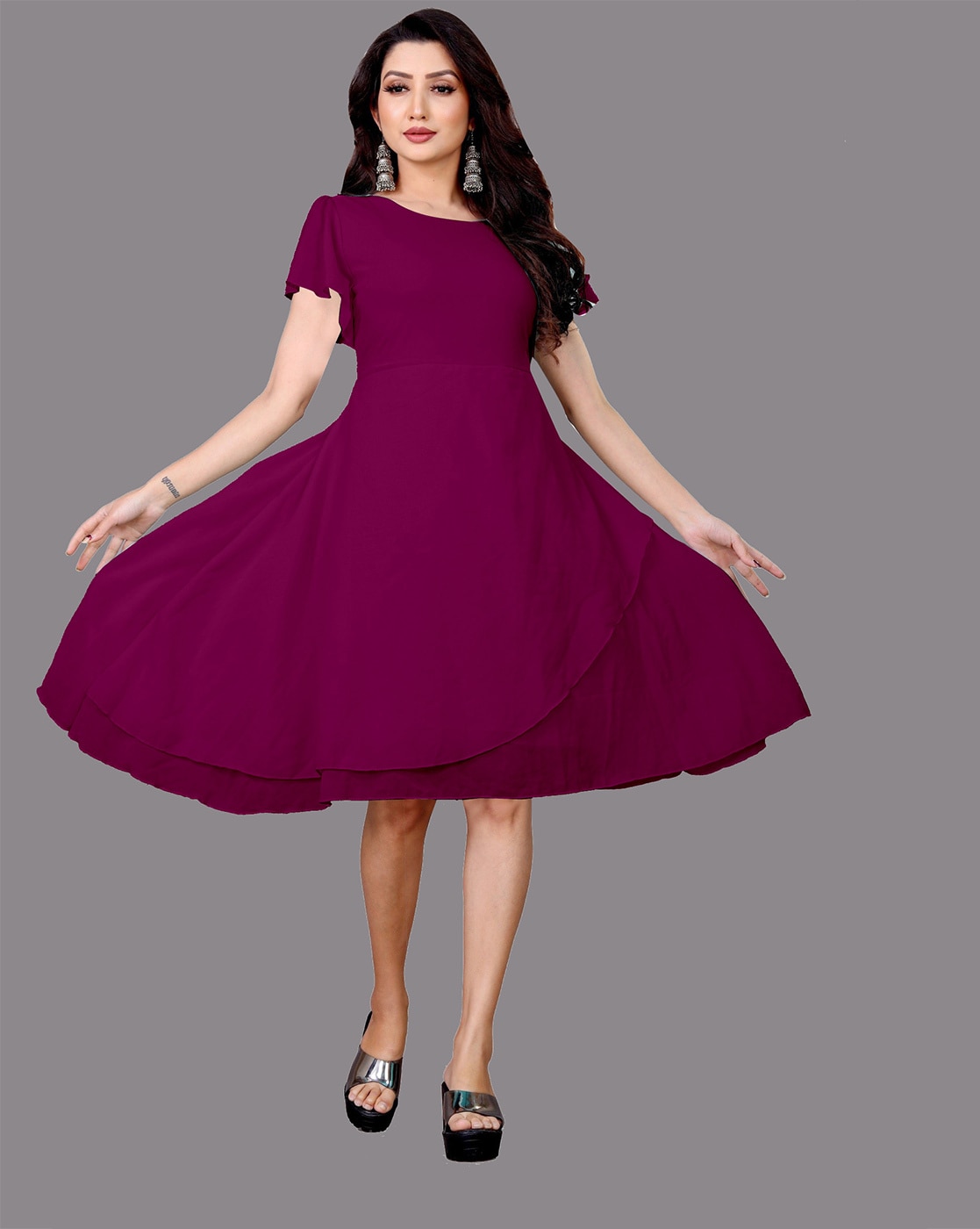 Red & Purple Maxi Dress