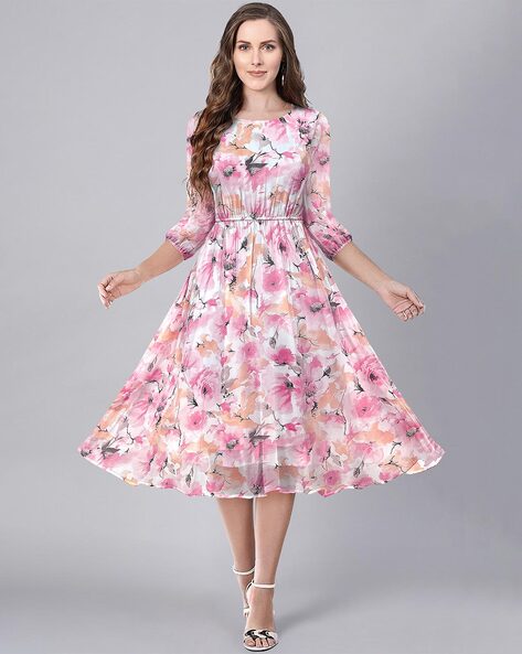 Delightful Day Floral Print Knee-Length Dress | Bella Ella Boutique