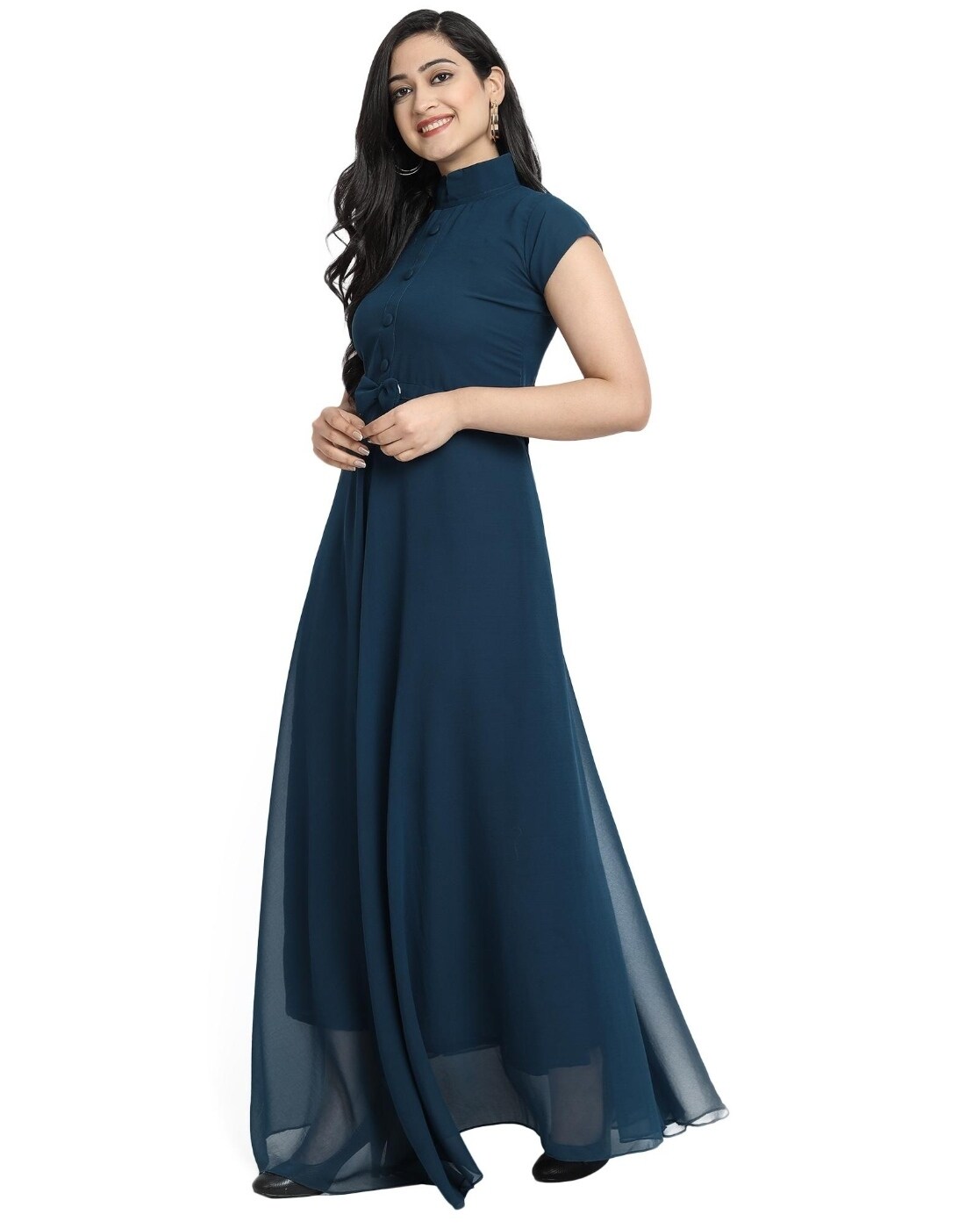 Blue Color Net Designer Party Wear Gown Dress - 2869142866 | Heenastyle
