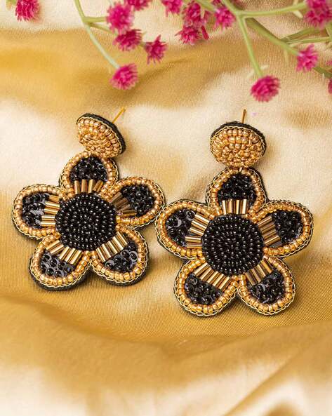 Buy black onyx diamond ruby hanging earrings online at best Price | Rose