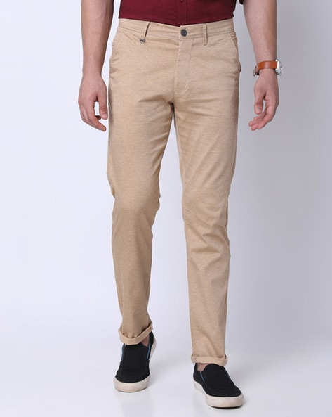 Buy Oxemberg Men Brown Bravo Brawn Fit Solid Regular Trousers - Trousers  for Men 6941717 | Myntra