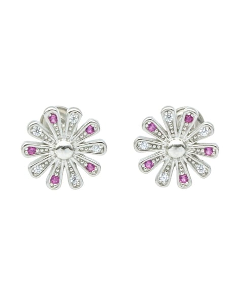 Flipkart.com - Buy SILVERJEWELRYY Round Cut Women's & Girls Fancy Studs  Zircon Sterling Silver Stud Earring Online at Best Prices in India