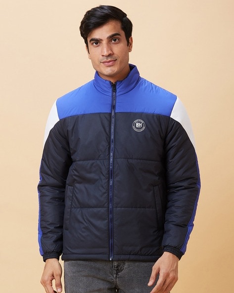Buy HRX By Hrithik Roshan Men Navy Blue Colourblocked Padded Jacket -  Jackets for Men 5393434 | Myntra