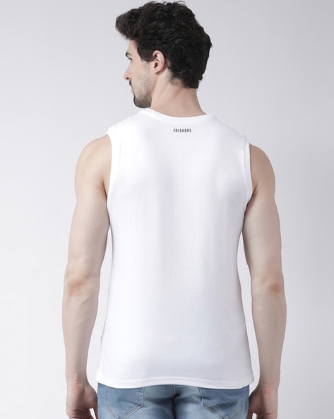 sleeveless white shirt