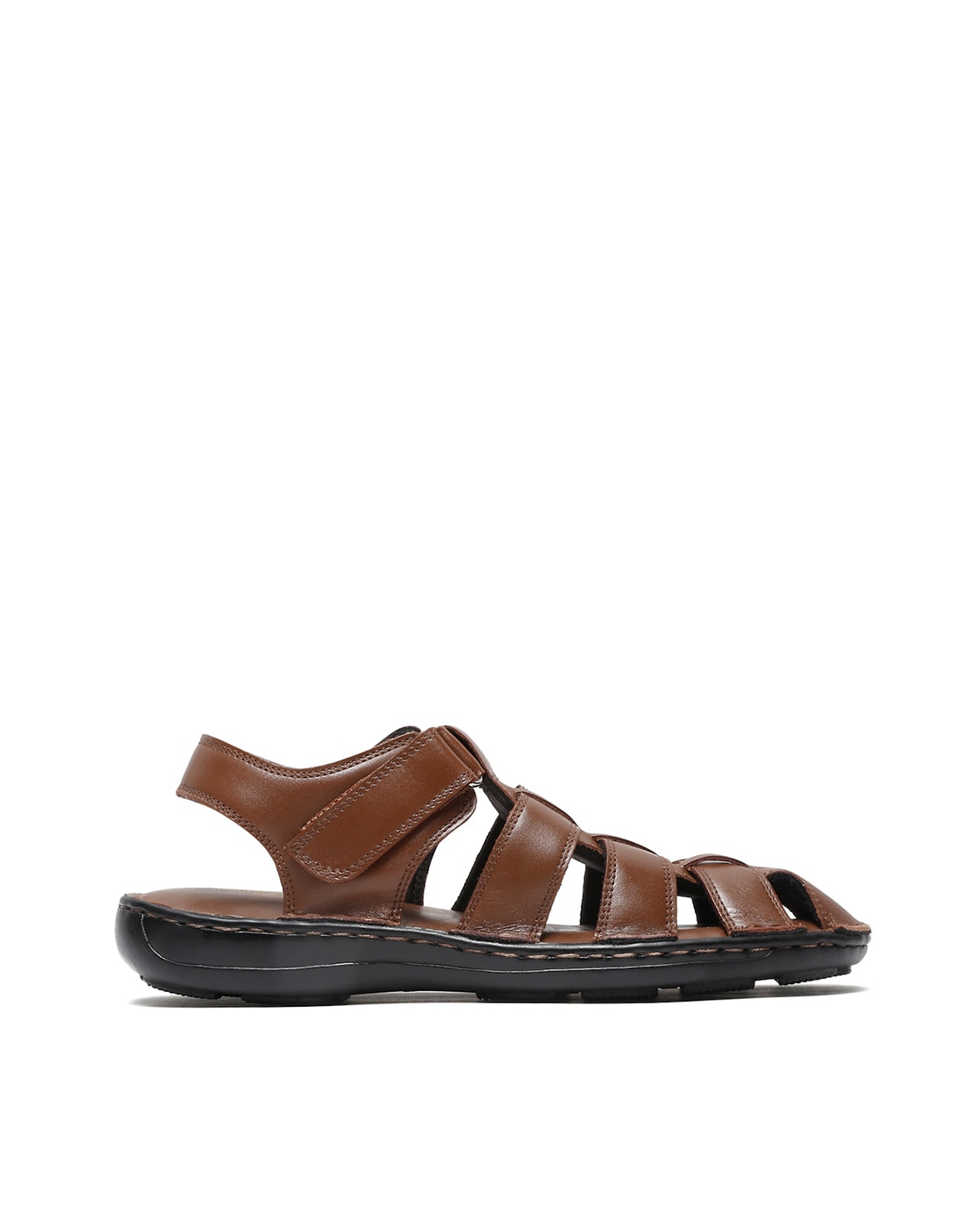 Hitz Men's Tan Leather Comfort Sandals with Velcro Closure – Hitz Shoes  Online