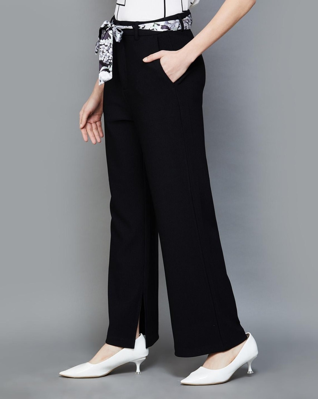 Annabelle Women Black Formals Trousers - Selling Fast at Pantaloons.com