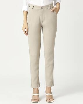 fithub Women Slim Fit Flat-Front Trousers-picture-12