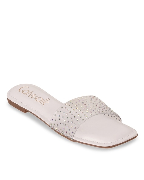 Womens rhinestone online slides