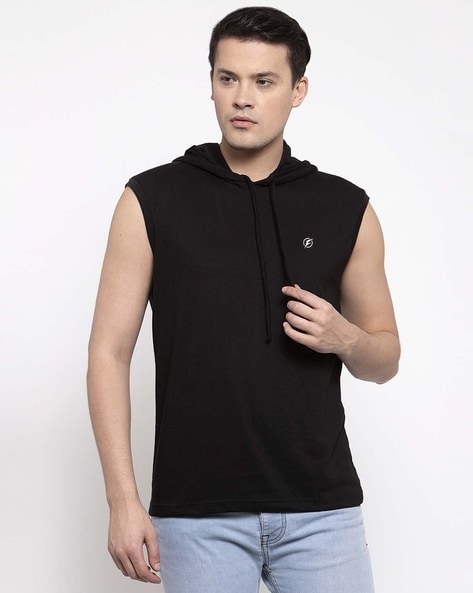 sleeveless hooded sweatshirt