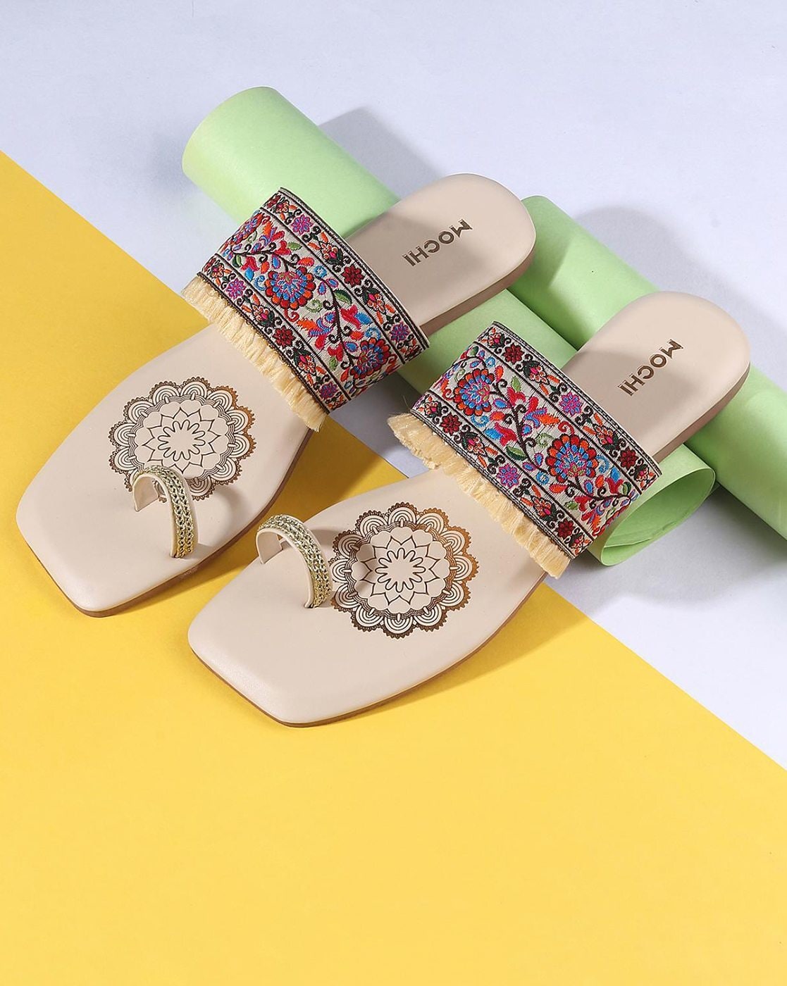 Mochi store beige sandals