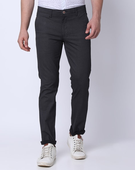 Buy Oxemberg Oxemberg Men Black Slim Fit Trousers at Redfynd