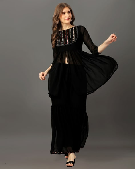 Buy Black Fusion Wear Sets for Women by SIDYAL Online