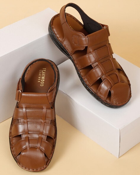 Mens leather fisherman sandals closed toe new arrivals