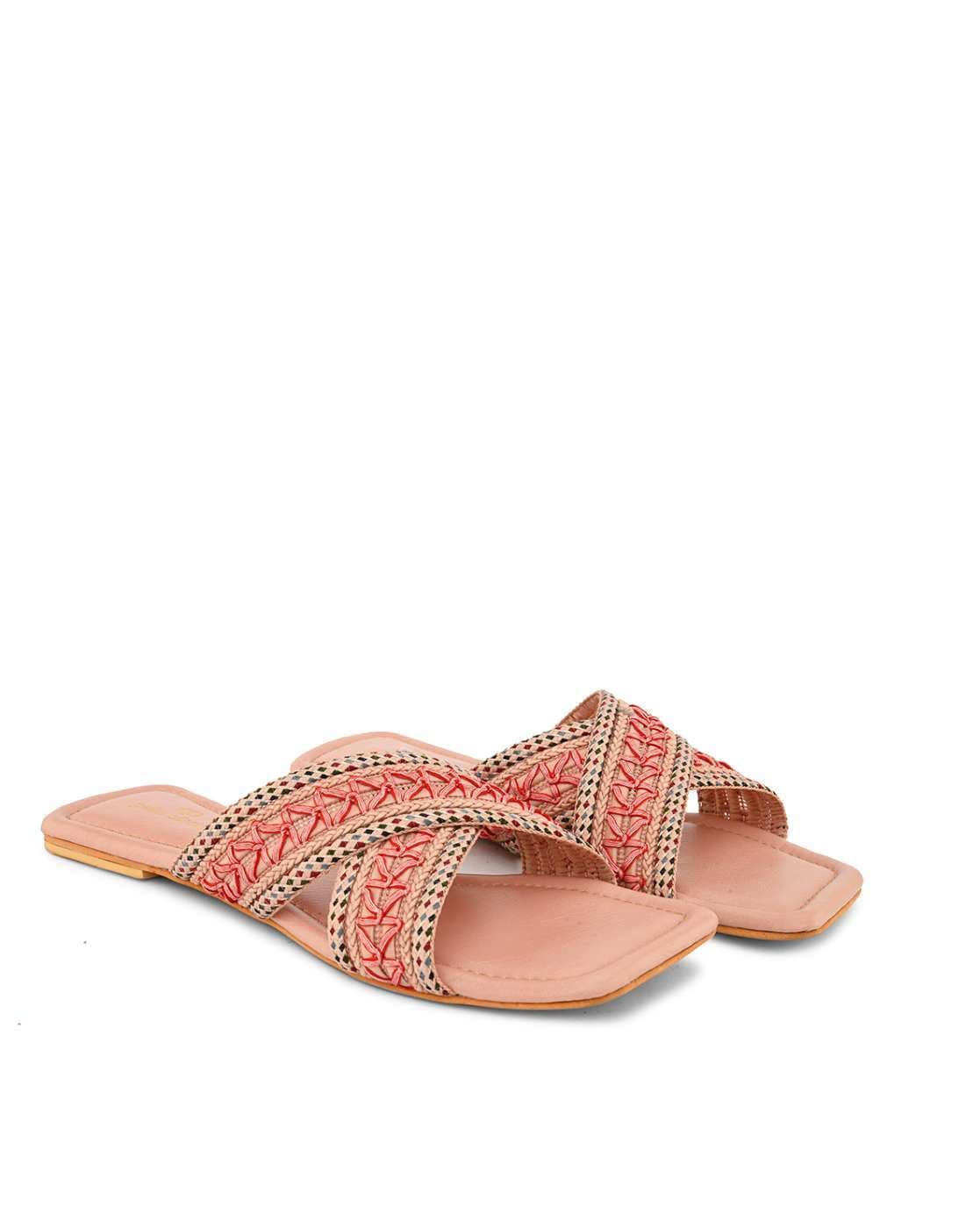 Beige Pu Ring Toe Sandals