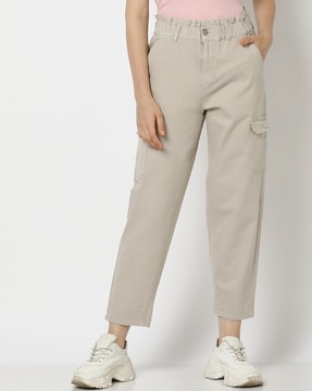 Buy MANIX Women's Cotton Stretchable Pants With Both Side Pockets (Off  White) - Size: 2X-Large Online at Best Prices in India - JioMart.