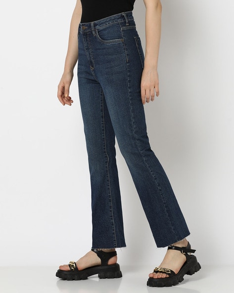 Buy Lightly Washed Mid-Rise Bootcut Jeans Online at Best Prices in India -  JioMart.