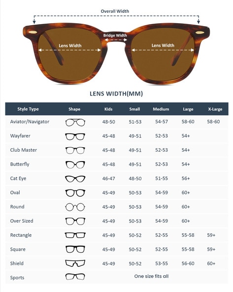 Size of 2025 wayfarer sunglasses